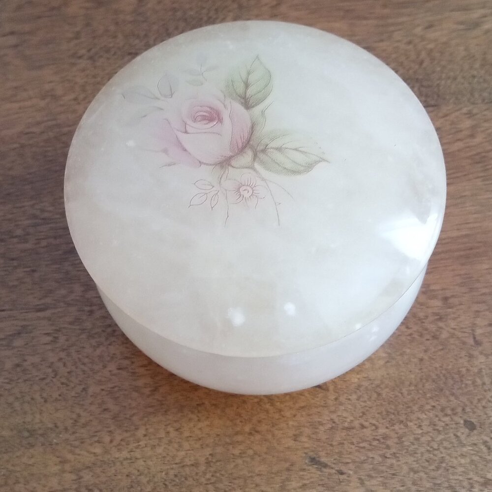 Pink Alabaster Trinket Box